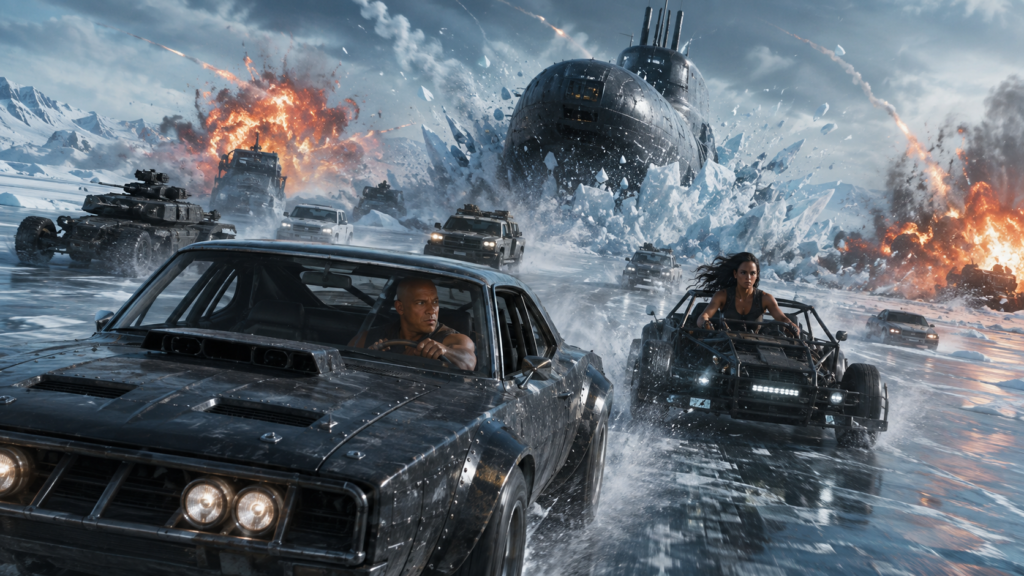 『ワイルド・スピード ICE BREAK』でドムたちがロシアの氷上を走り潜水艦と戦う最終決戦