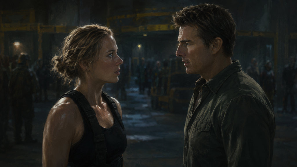 イメージ:『オール・ユー・ニード・イズ・キル』でタイムループを攻略するため向き合うケイジとリタ