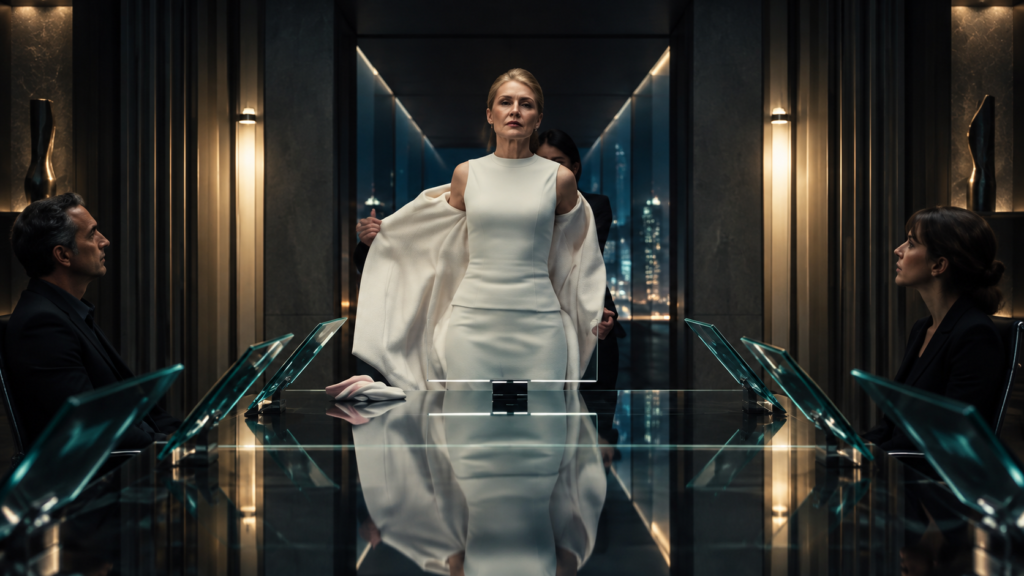 イメージ:『メイズ・ランナー』のエヴァ・ペイジとWCKDの計画をイメージした近未来的な研究施設