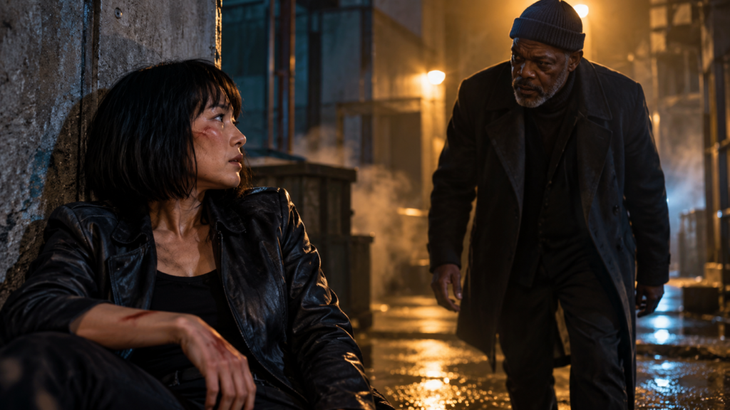 映画『マーベラス』終盤でムーディとエドワード・ヘイズが安全区域で対峙する最終決戦