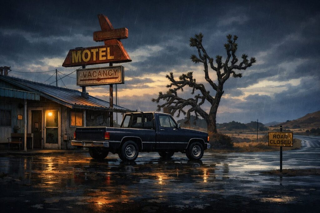 あらすじ（ネタバレなし）｜二つの物語が交差する&ldquo;豪雨のモーテル&rdquo;