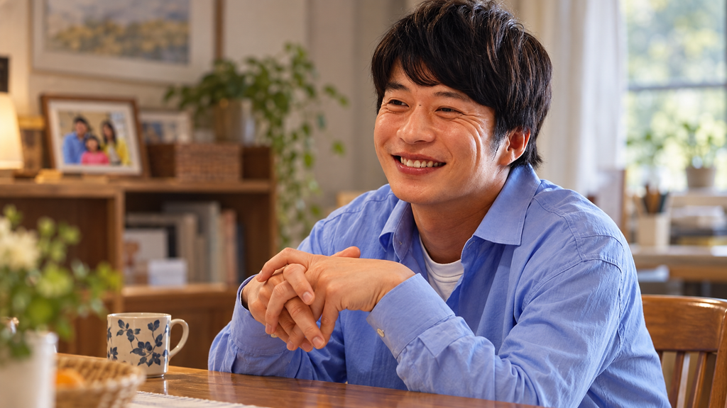 イメージ:映画『哀愁しんでれら』の穏やかに微笑む大悟