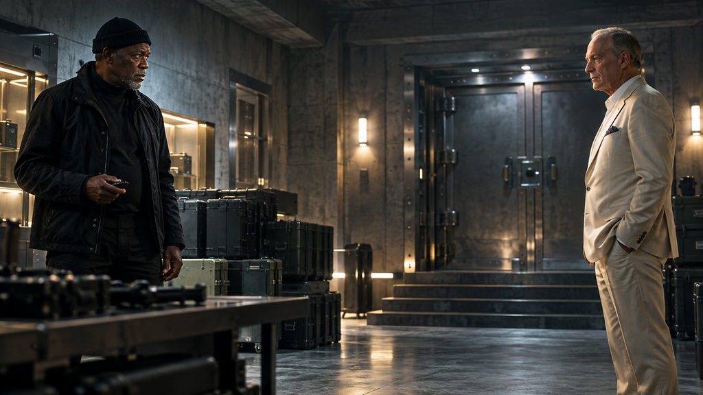 映画『マーベラス』終盤でムーディとエドワード・ヘイズが安全区域で対峙する最終決戦