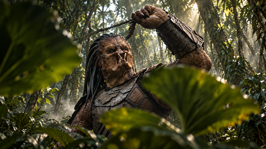 プレデター バッドランドで危険な植物が生い茂るゲンナの密林を警戒しながら進むデク